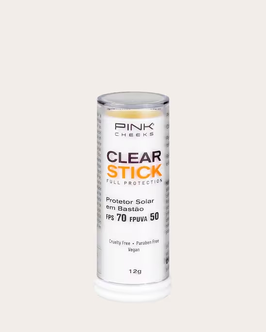 Protetor solar facial clear stick full protection fps70 pink cheeks