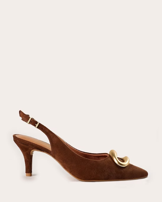 Scarpin slingback com bridão vizzano
