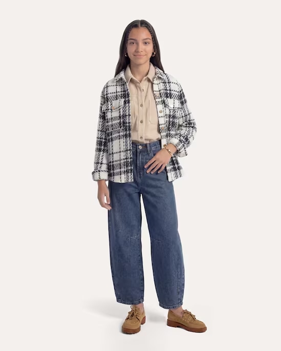 Calça jeans infantil barrel | Silvia Braz + Bebela + Riachuelo